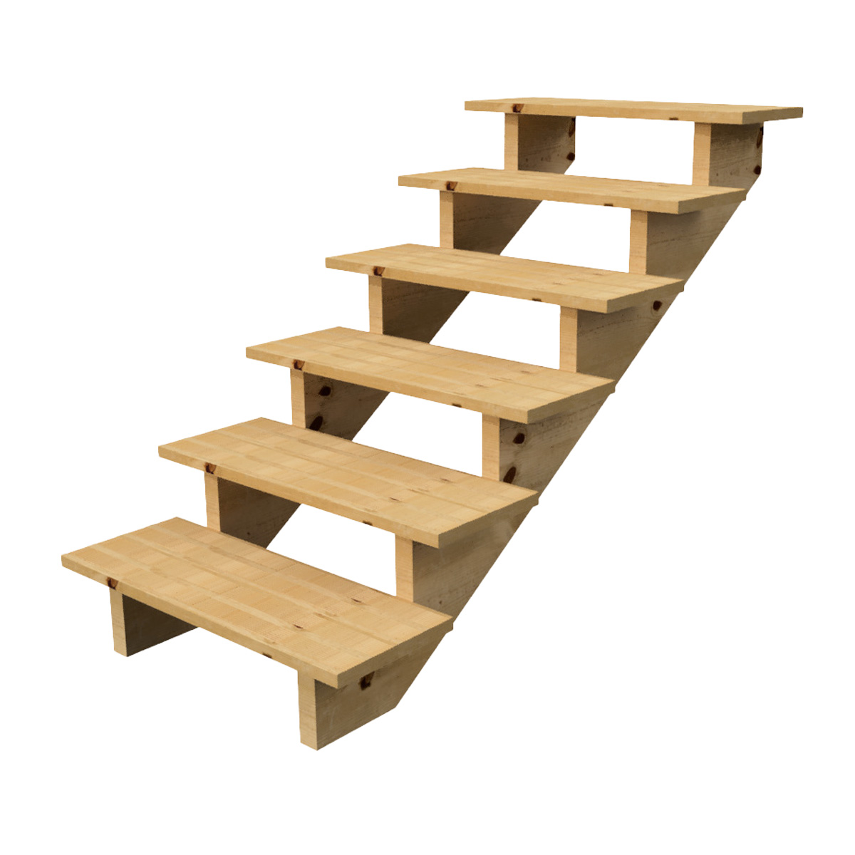 escalier bois - 6 marches - h 105cm