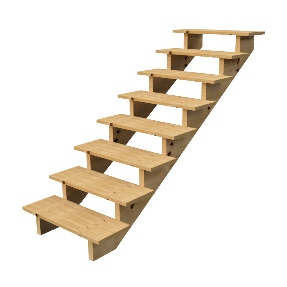 Au&szlig;entreppe Holz 8 Stufen Typ C - H&ouml;he 139cm