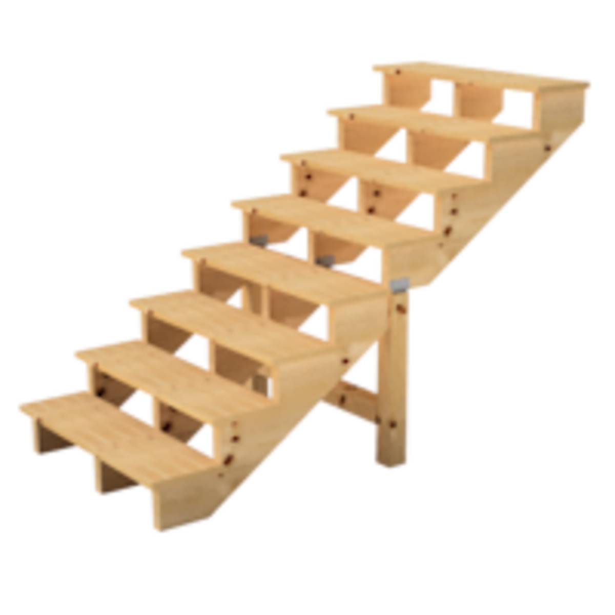 Deck stairs wood 8 steps type C - height 139cm