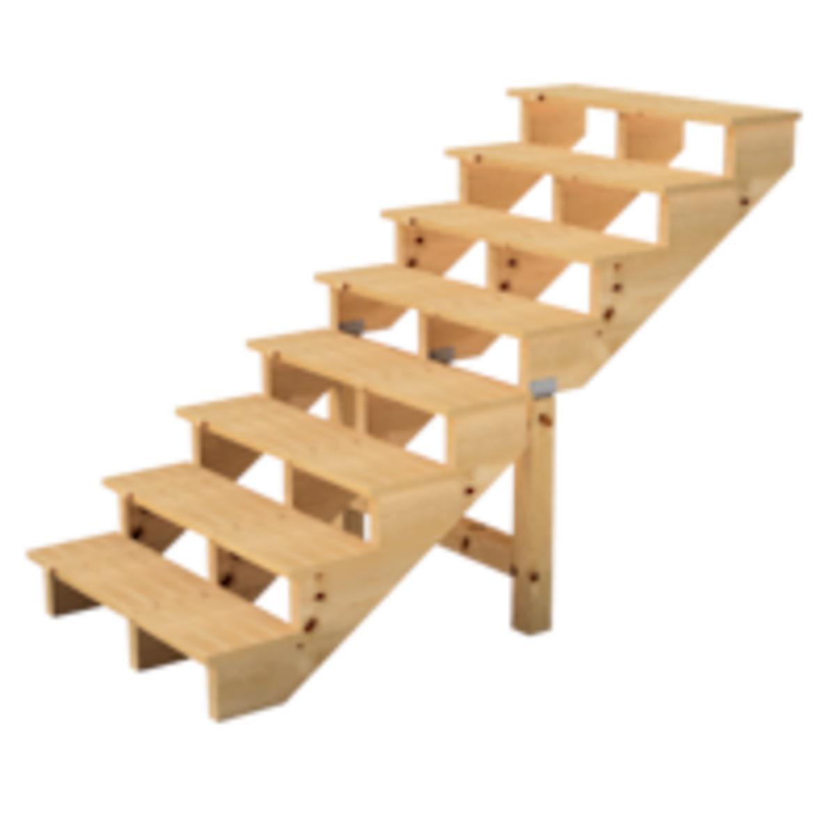 Escalier extérieur en bois 8 marches type C - hauteur 139cm