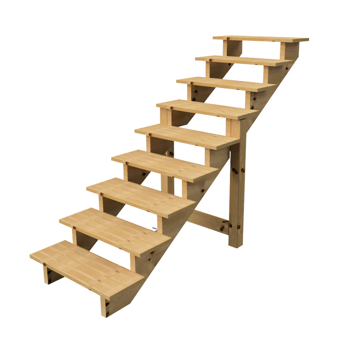 escalier bois- 9 marches - h 156cm