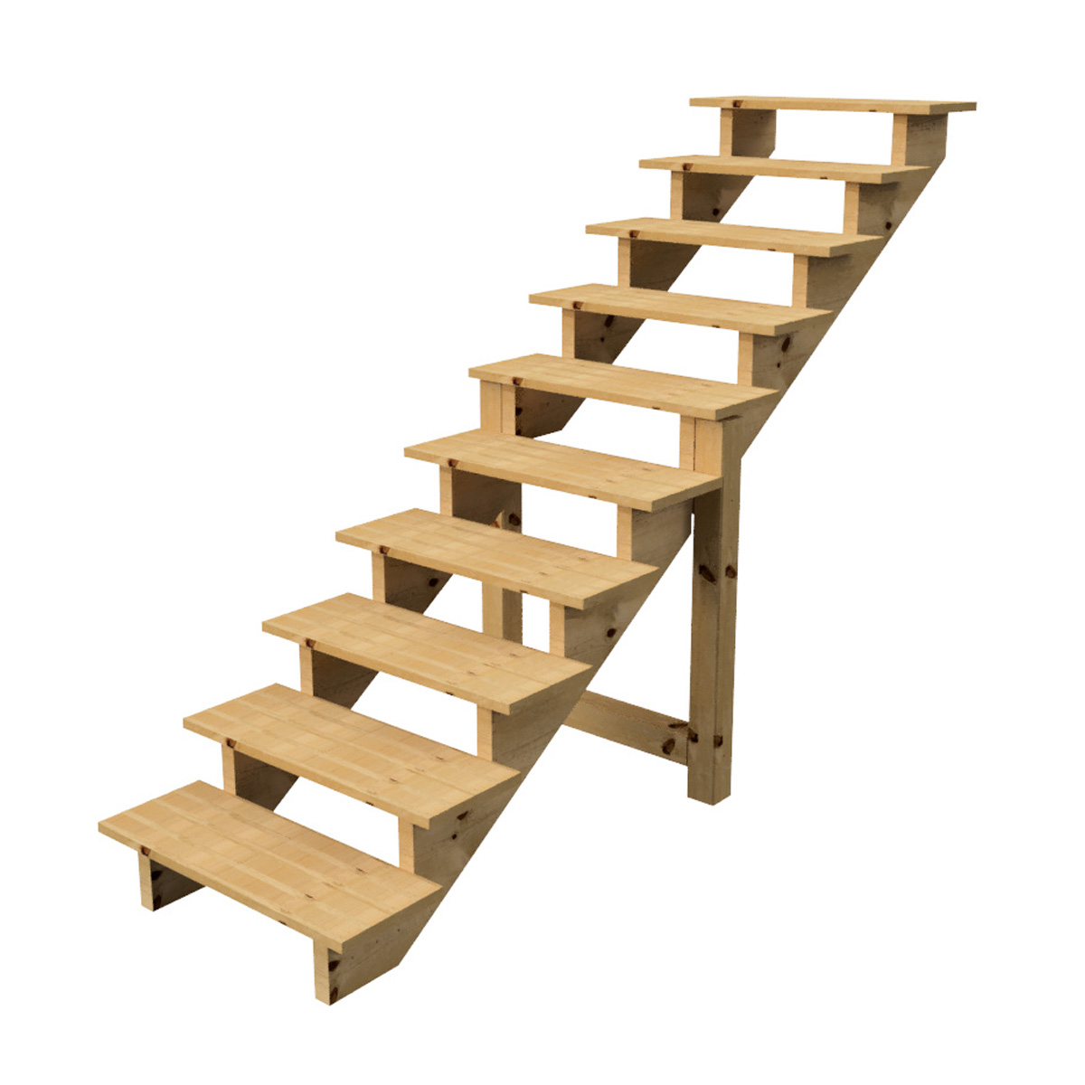 escalier bois- 10 marches - h 173cm