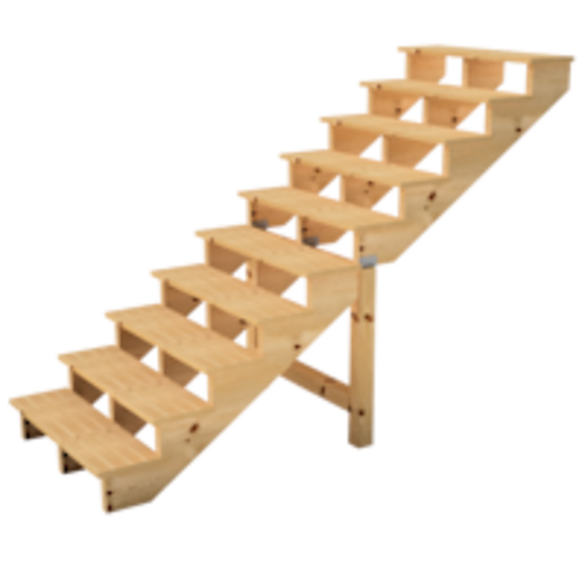 Deck stairs wood 11 steps type C - height 190cm