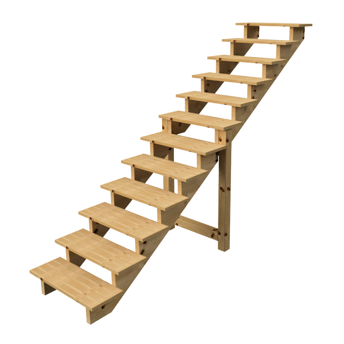 escalier bois 12 marches - h 207cm