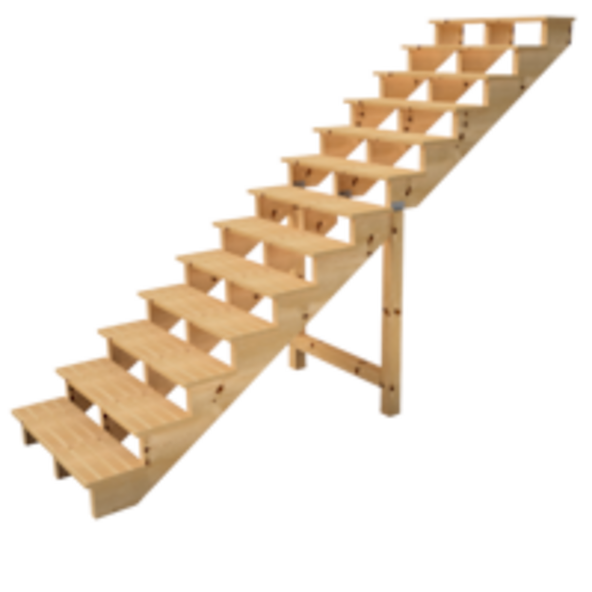 Escalier extérieur en bois 13 marches type C - hauteur 224cm