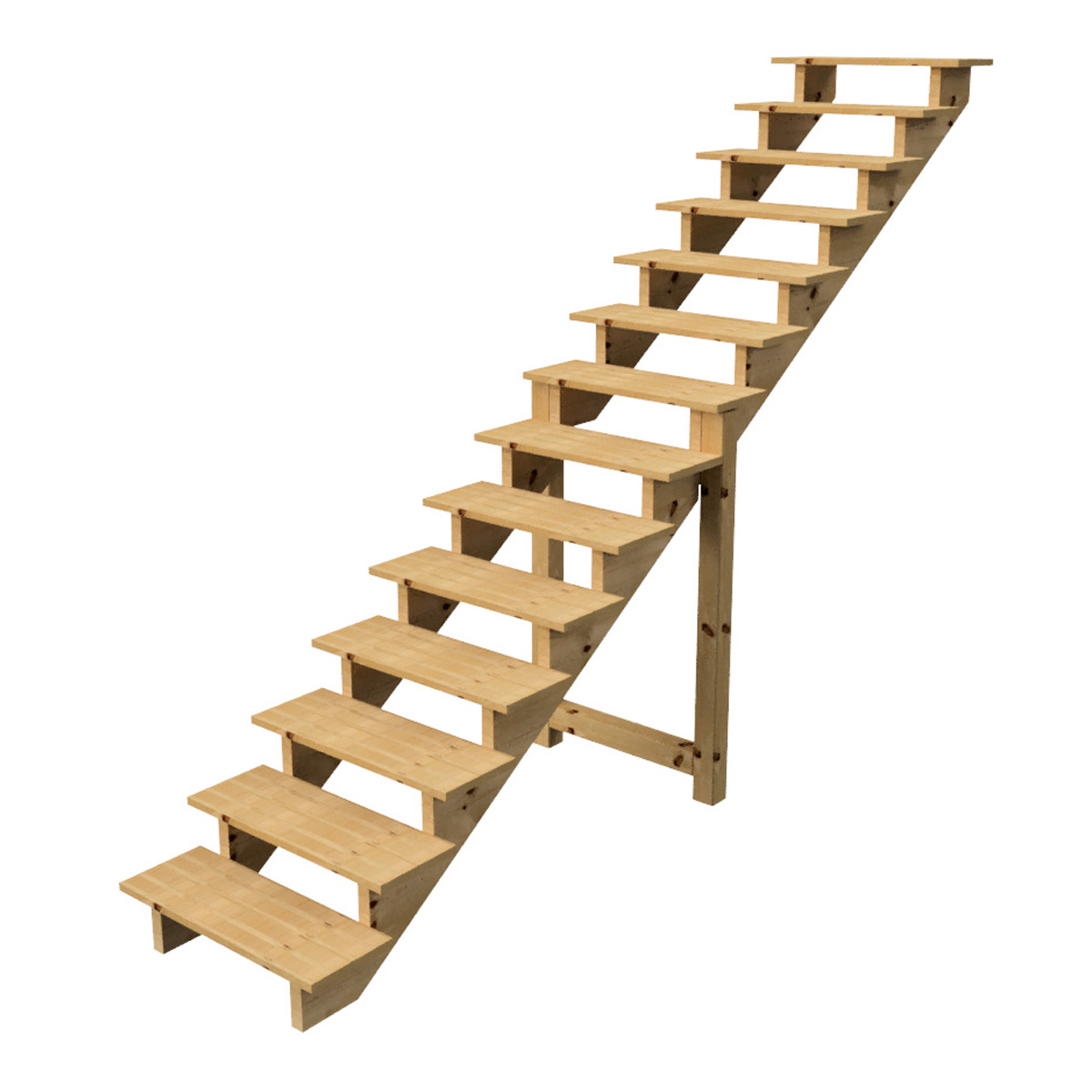 Scala in legno tipo C 14 gradini - h 241cm Scala esterna 14 gradini - h 241cm