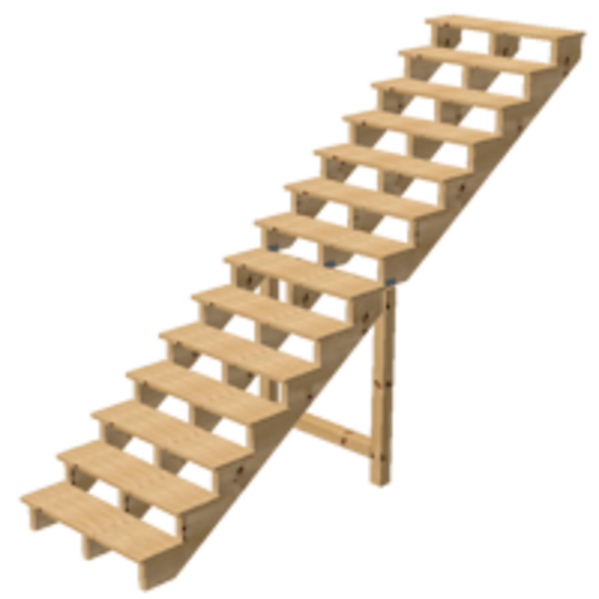 Aussentreppe Holz 14 Stufen Typ C - Höhe 241cm