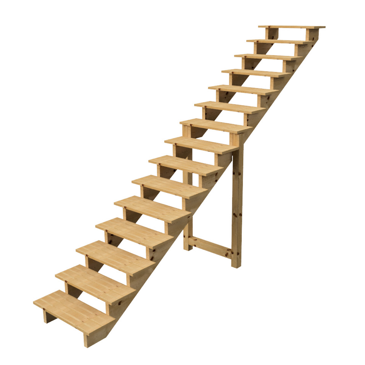 Scala in legno tipo C 15 gradini - h 258cm Scala in legno tipo C 15 gradini - h 258cm