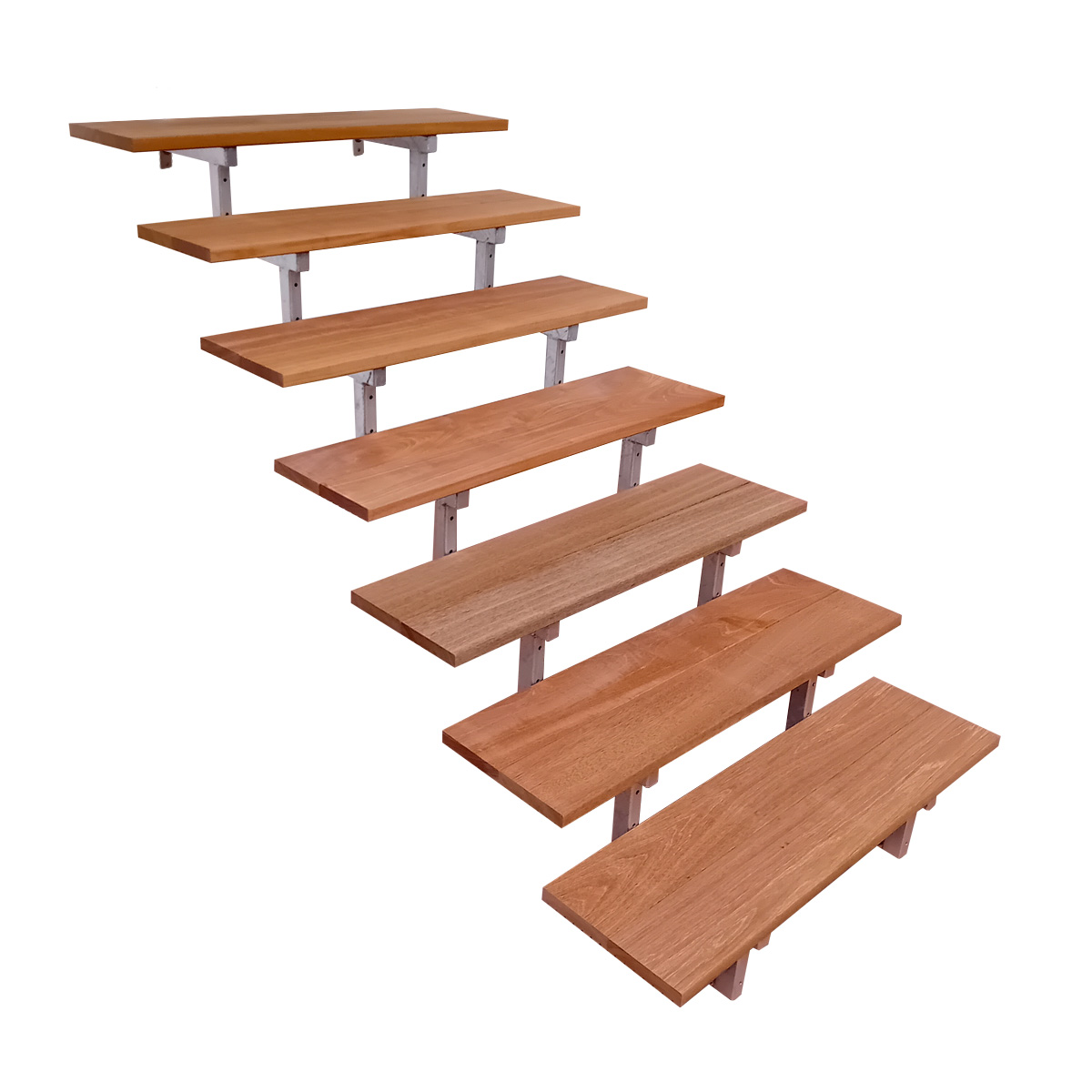 BALI-Metal stairs outdoor with Bankirai hardwood steps.