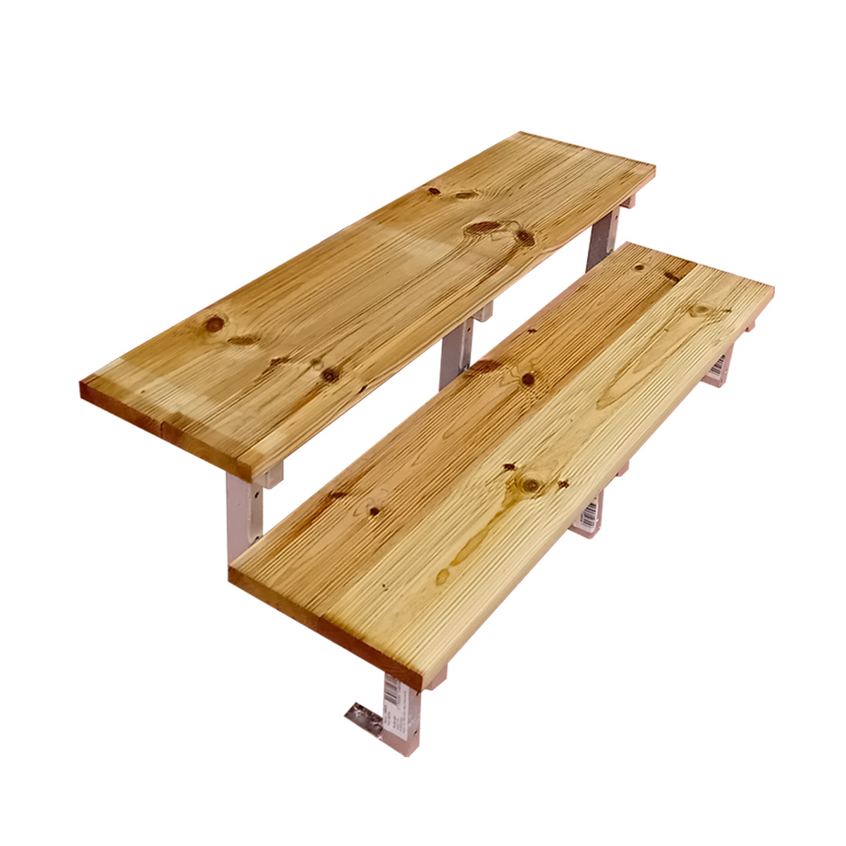 Außentreppe Stahl mit Holzstufen – druckimprägniertes Holz 