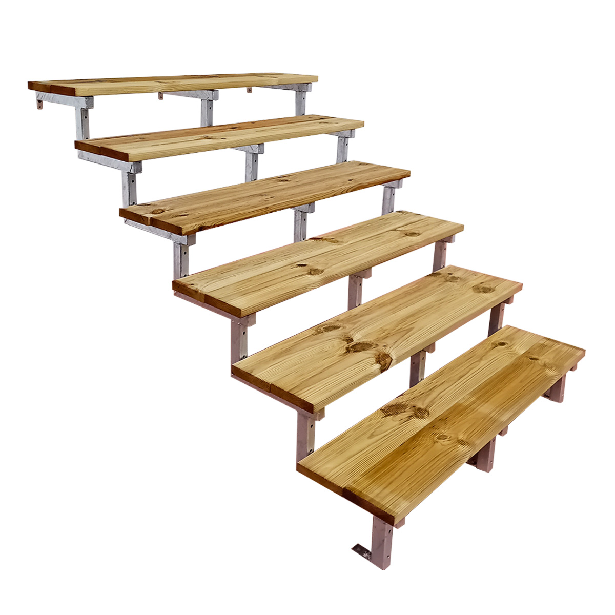 Außentreppe Stahl mit Holzstufen – druckimprägniertes Holz 