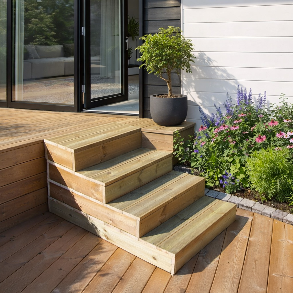 Marche d'escalier bois h17cm