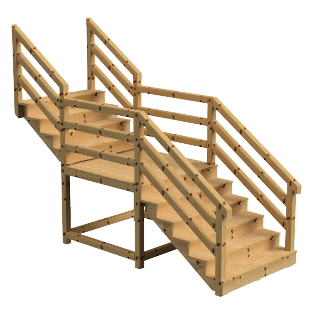 Scala con pianerottolo e ringhiera dritta PARIS Scala con pianerottolo e ringhiera dritta PARIS