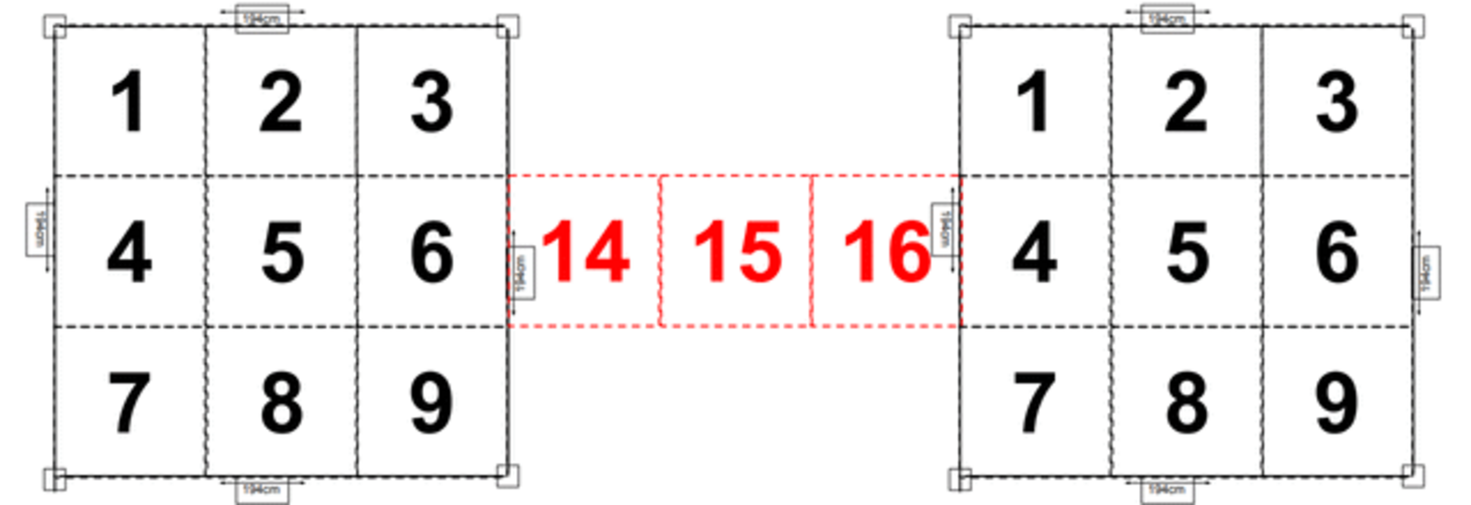Kit de raccordement pour carré potager en bois 14-15-16 longueur 177cm