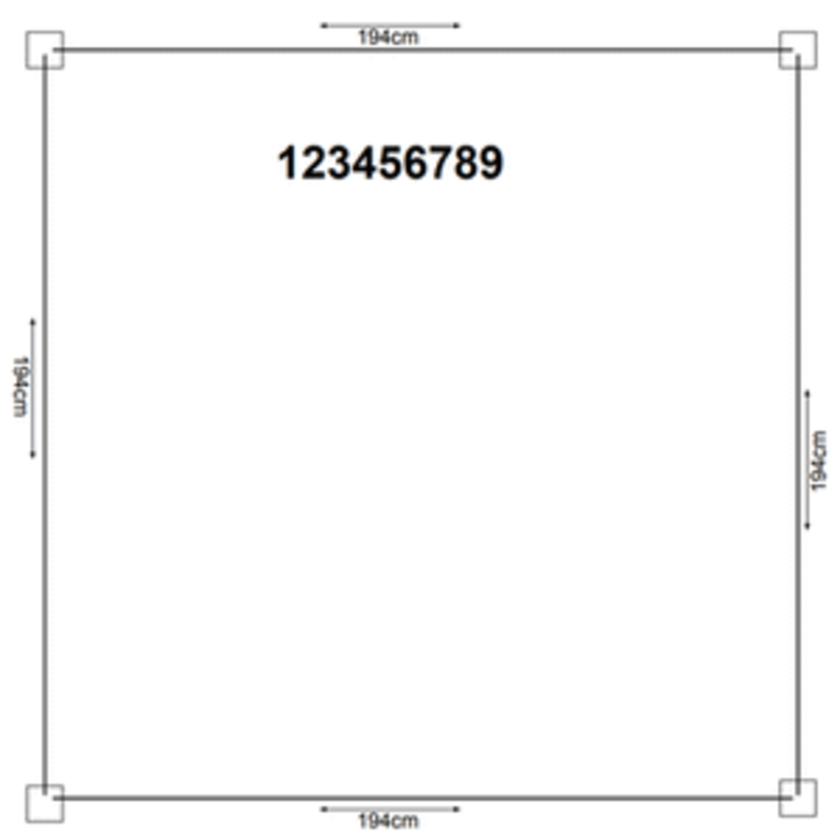 Square trough planter - 9 modules 194x194cm