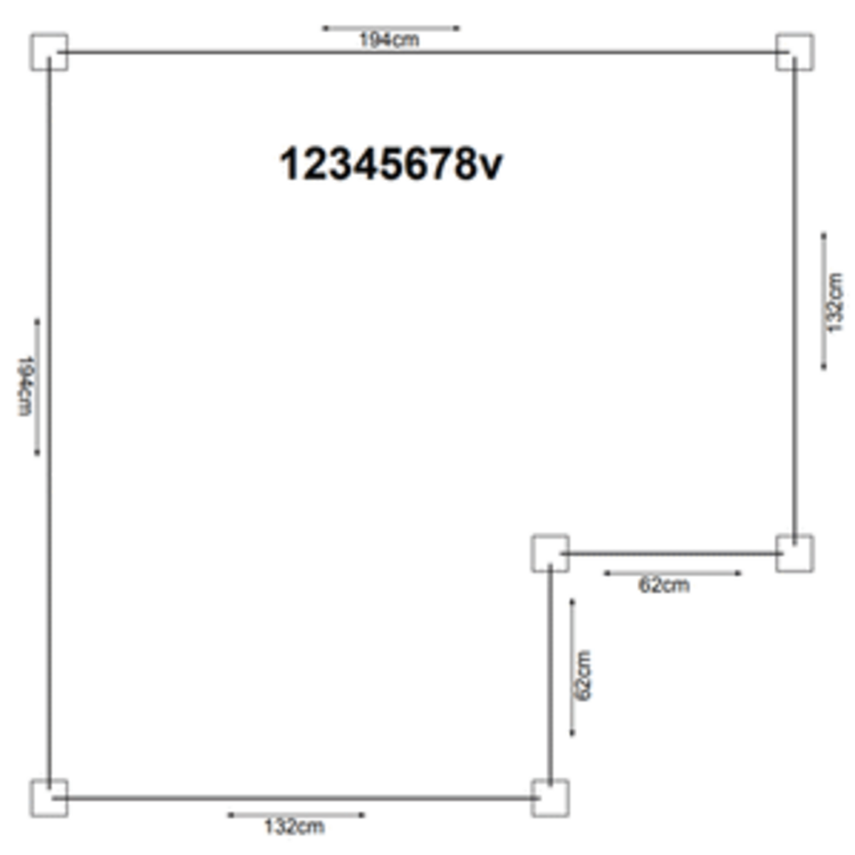 Hochbeet Holz mit Eckausschnitt - 8 Module 194x194cm - die Ecke kann links oder rechts montiert werden