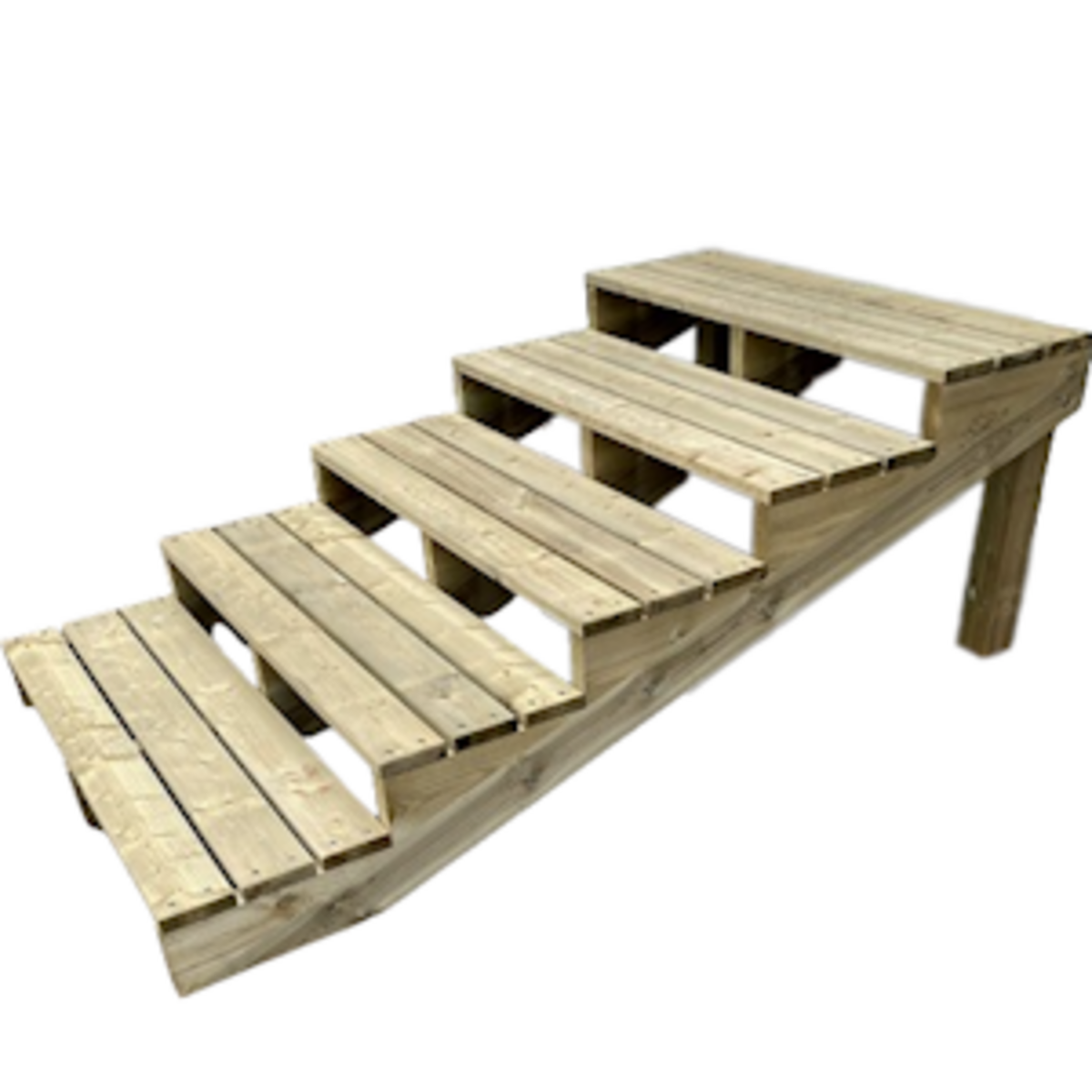 XL outdoor staircase wood with extra large steps 