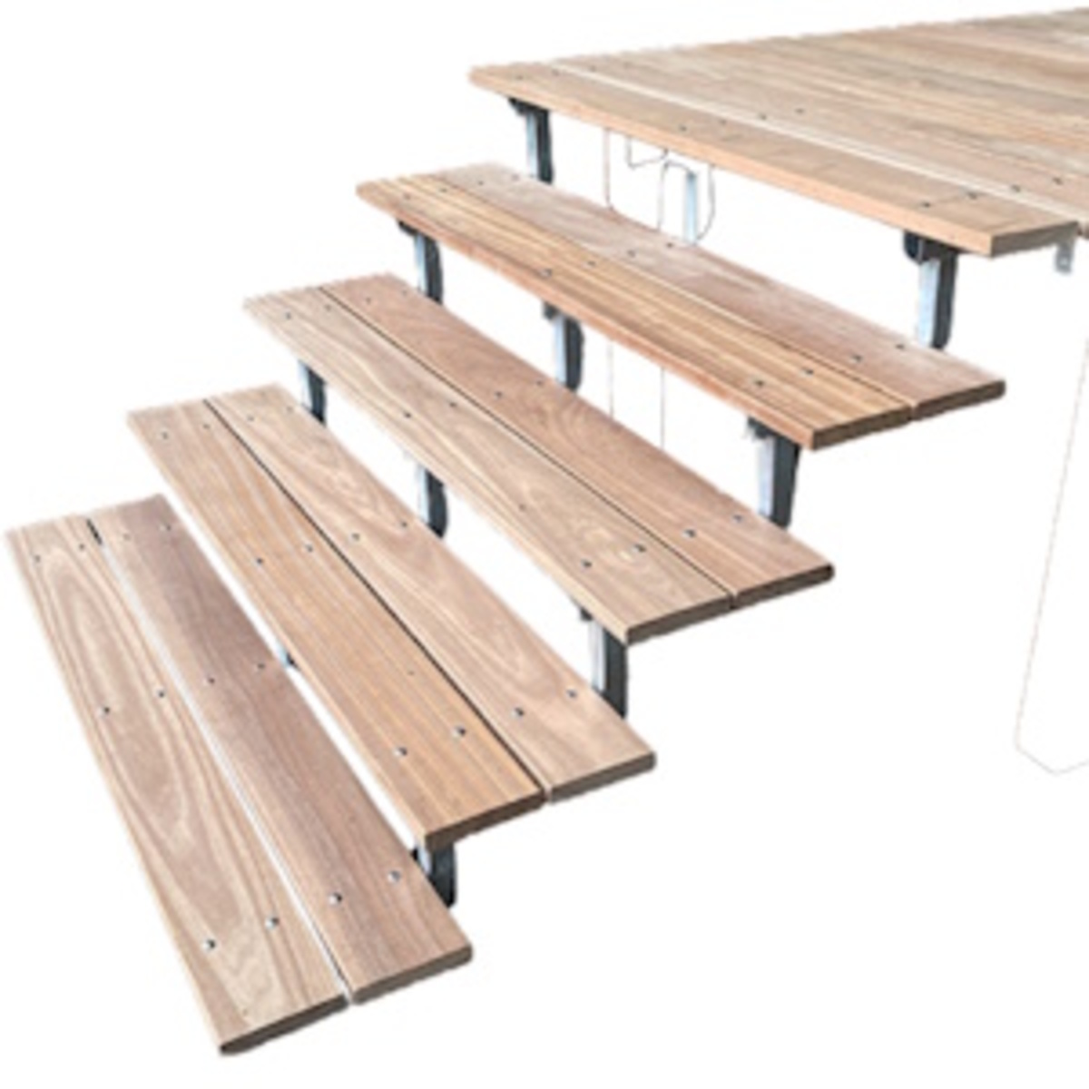 metal outdoor steps - bangkirai hardwood type D