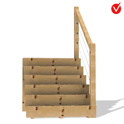 Outdoor wooden staircase with treads