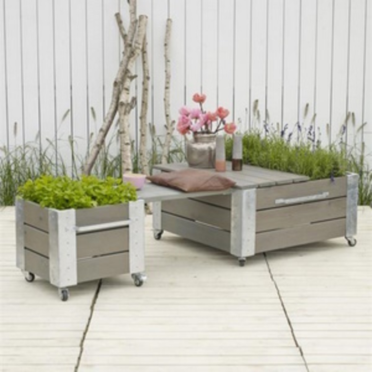 Planters on wheels Planters on wheels