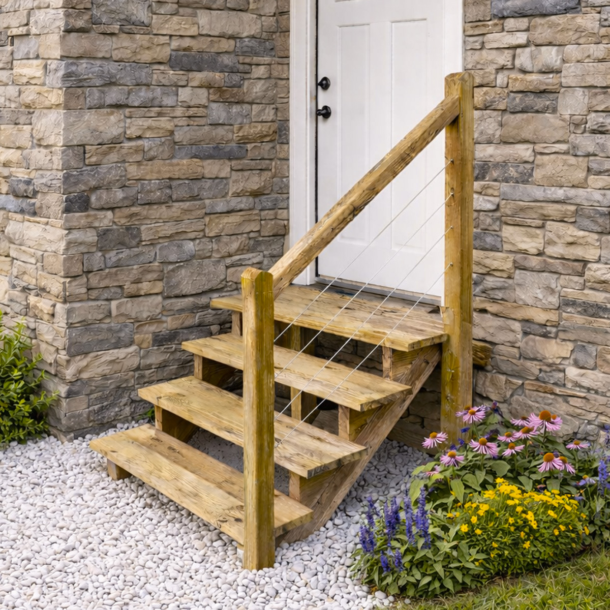 Outdoor stair banister