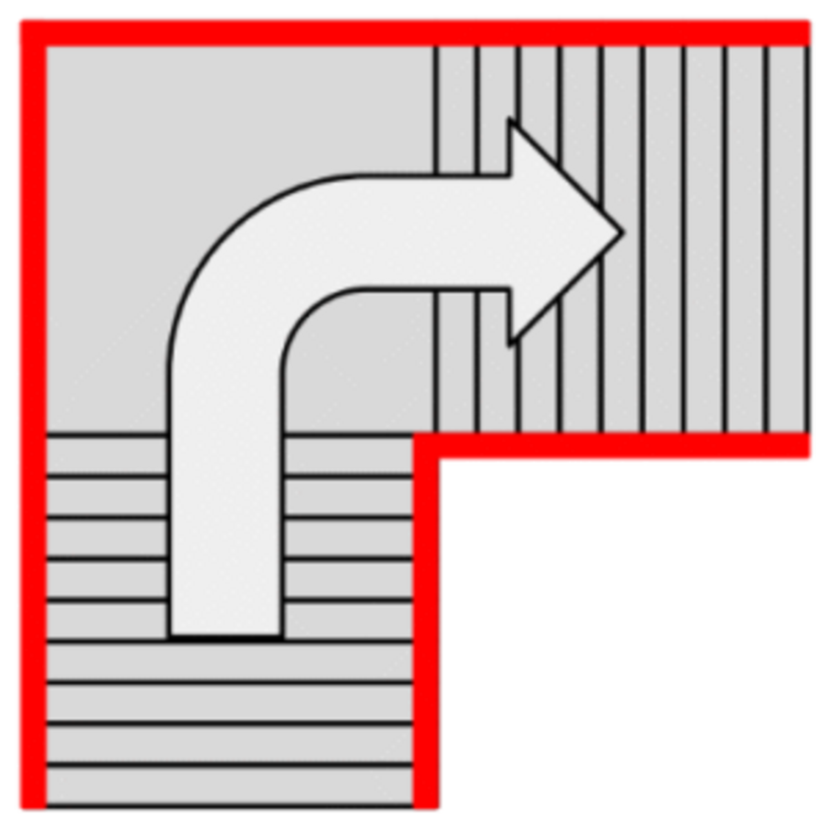 Dimensions de l'escalier avec rambardes et palier