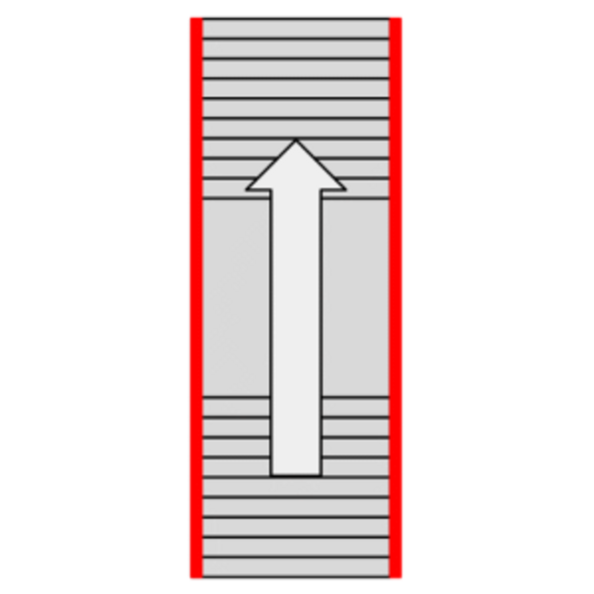 Escalier à balustrade avec palier, droit devant