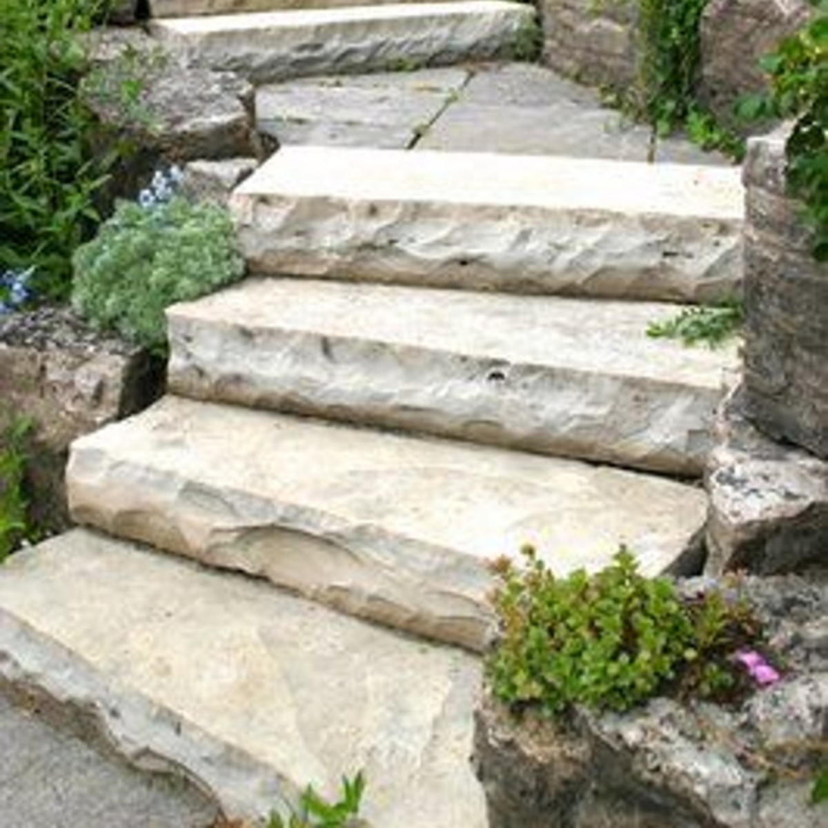 Deck stairs steel and hardwood