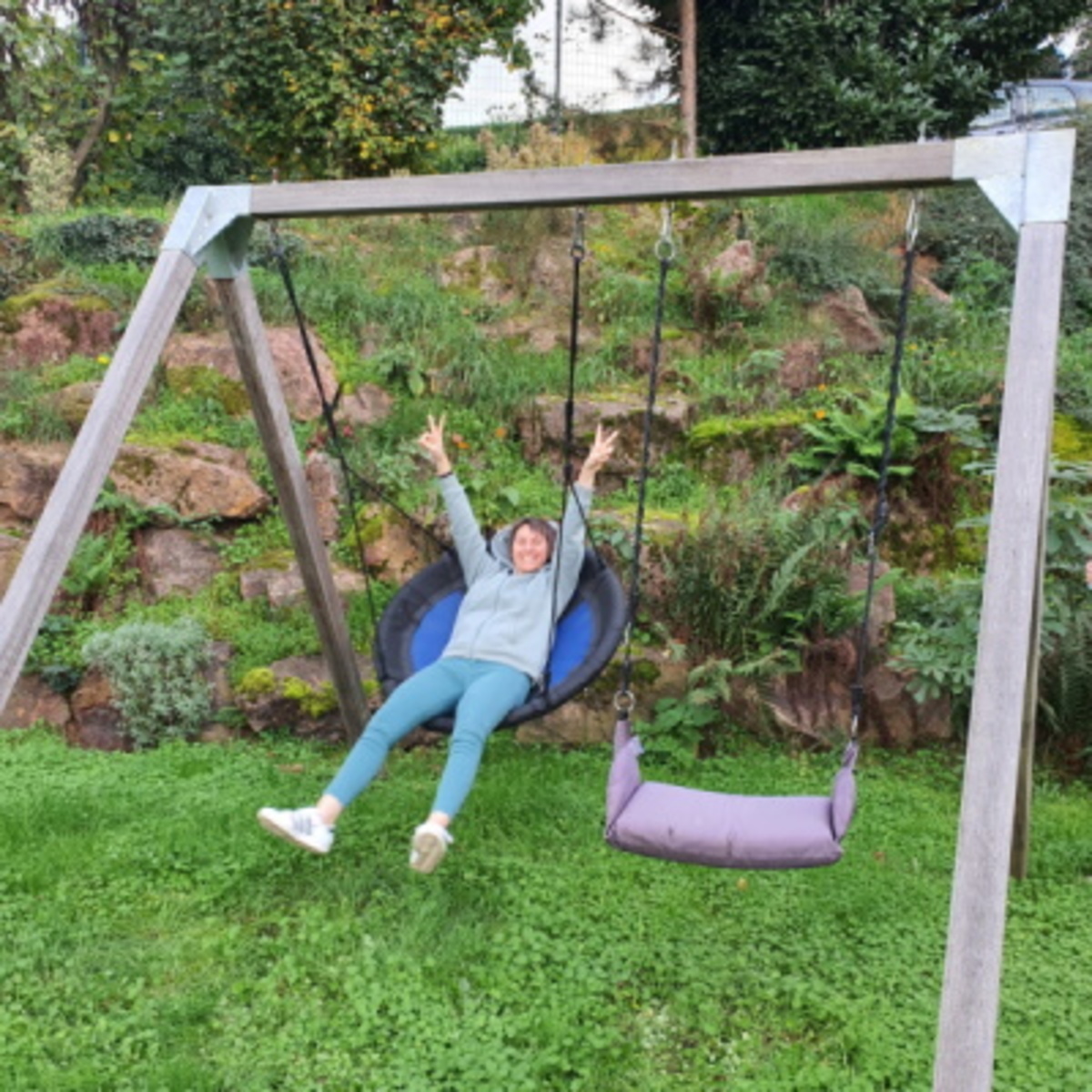 Garden swing wood