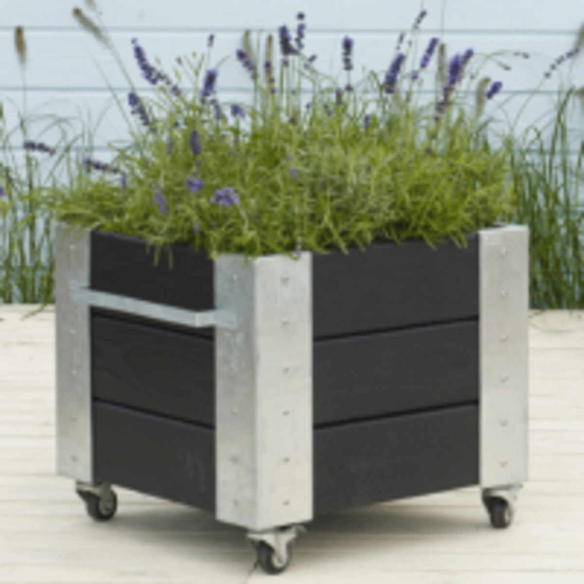 Jardinière sur roulettes CUBIC