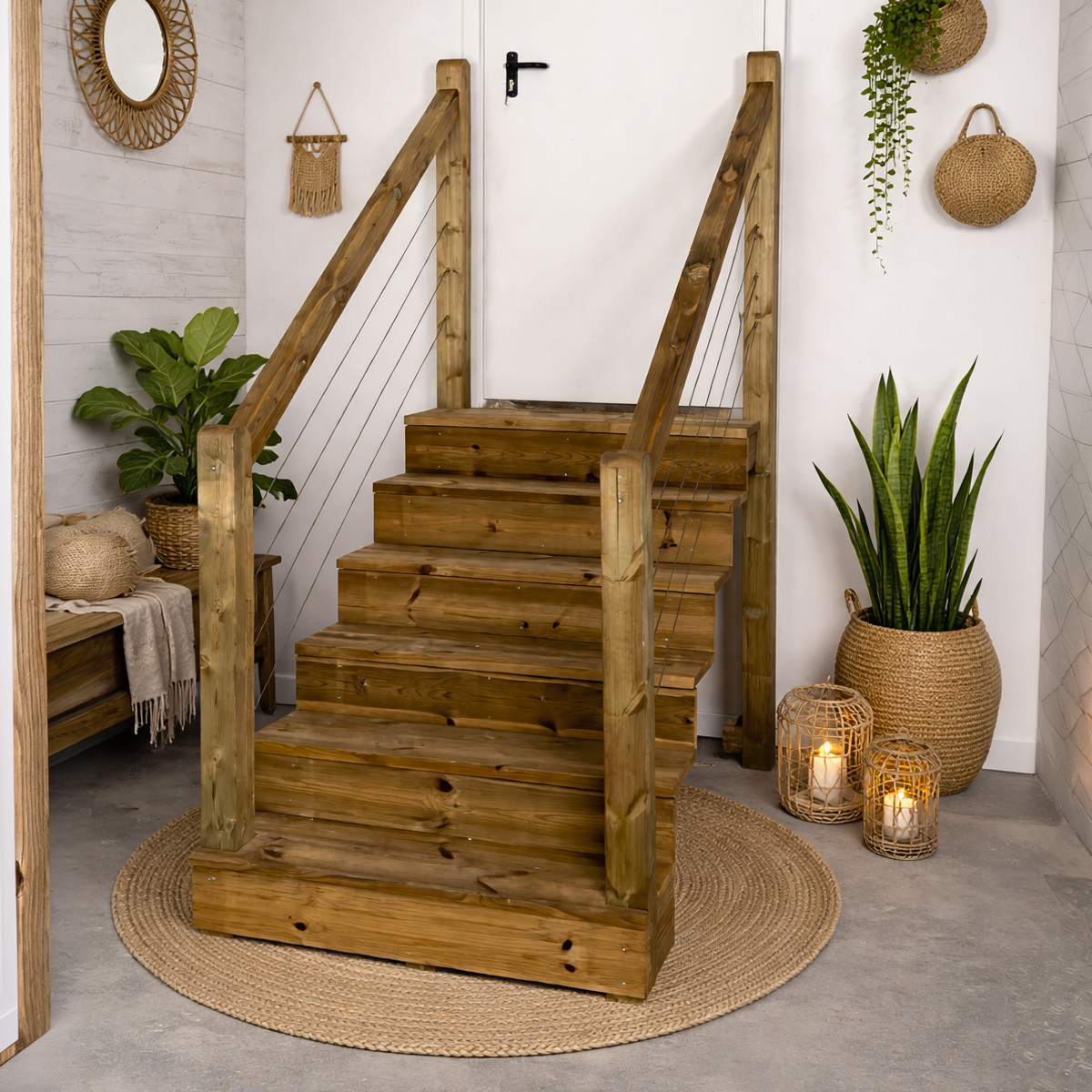 Scala con ringhiera cavi inox TOKYO