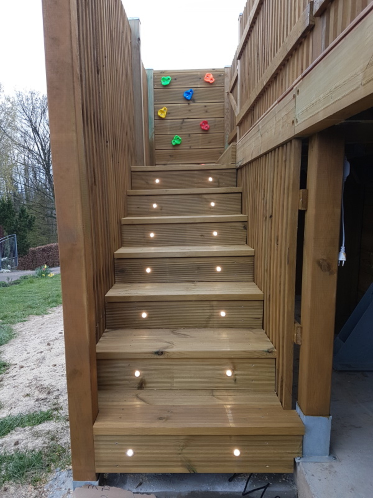 Deck stairs for kids play tower