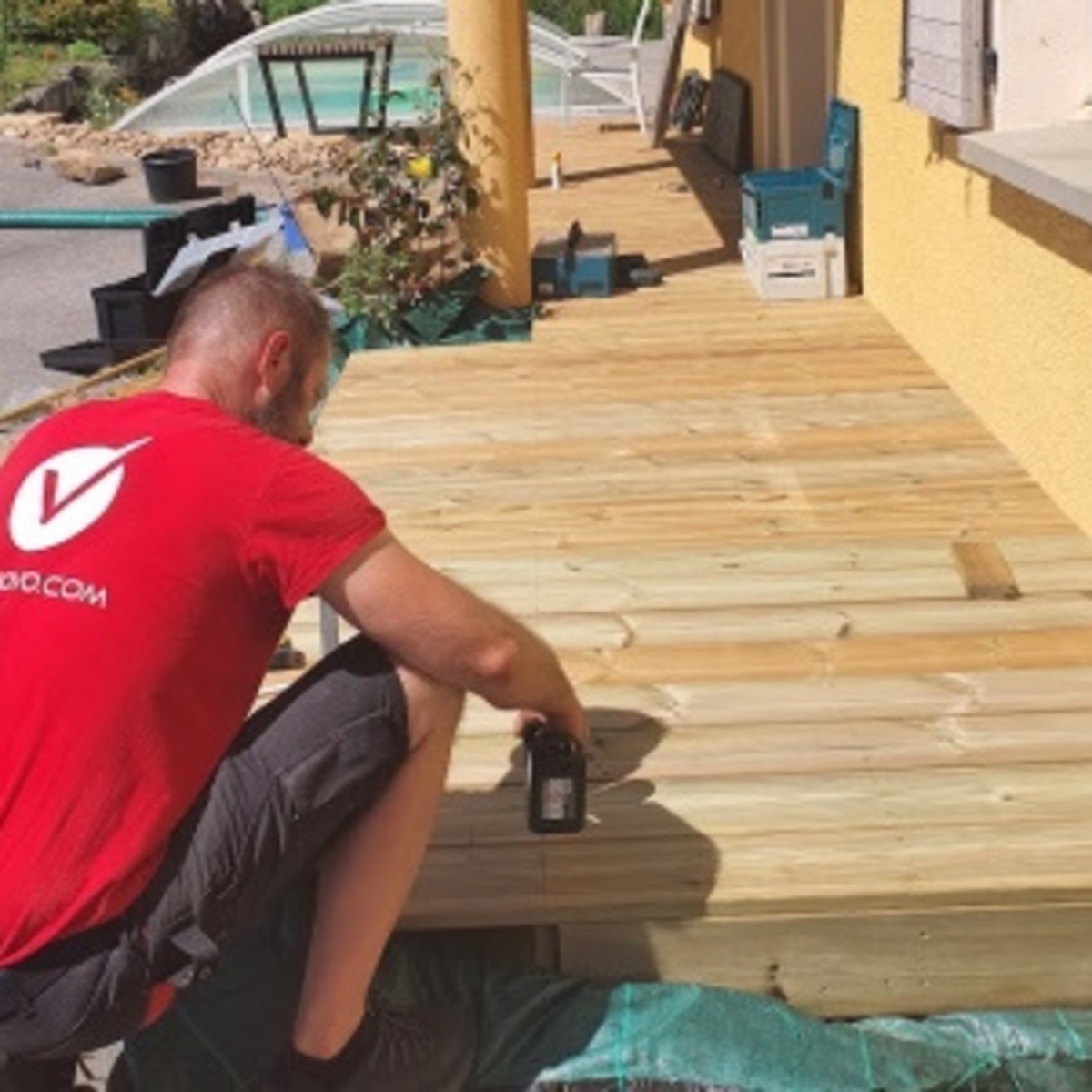 Terrazza in legno impregnato in autoclave